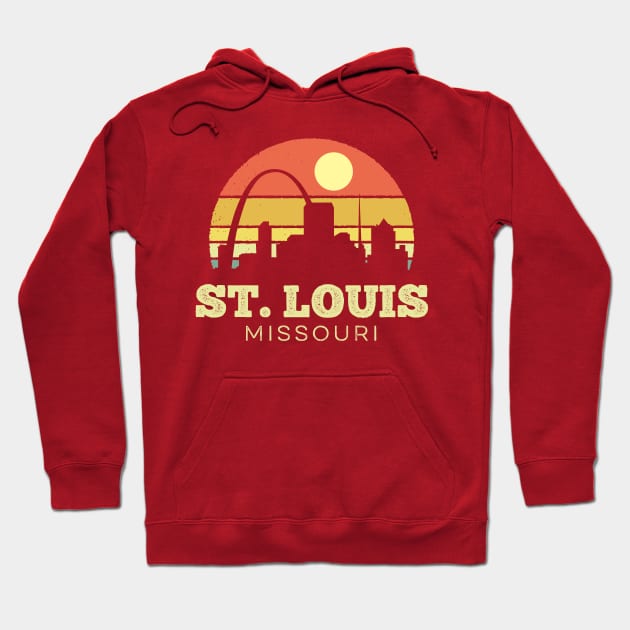 St Louis Missouri Vintage Sunset Hoodie by DetourShirts